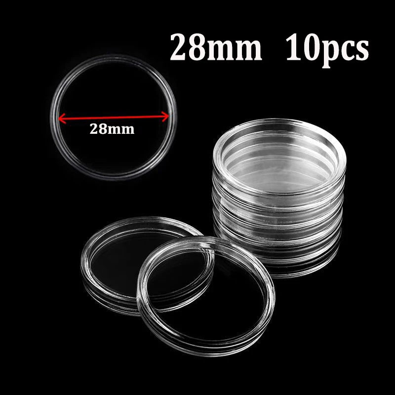 21/23/25/30/32/38/40/45mm Coinning Capsules Storage Box Clear Plastic Coinning Cases Holders Protector Coinning Capsules Storage