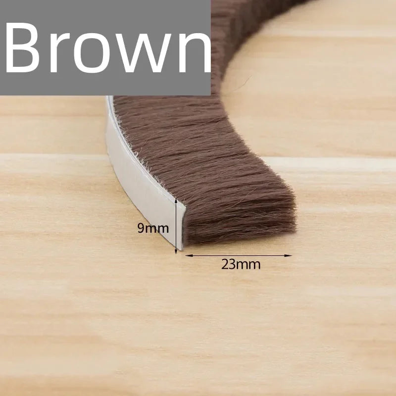 10M Brush Strip Self Adhesive Door Window Sealing Strip Home Door Window Sound Insulation Seal Film Door Swal Weather Strip
