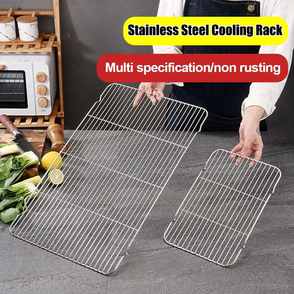 Stainless Steel Grill Plate Barbecue Cooking Mesh Shelf Non-stick Cooling Rack BBQ Tray Baking Tray