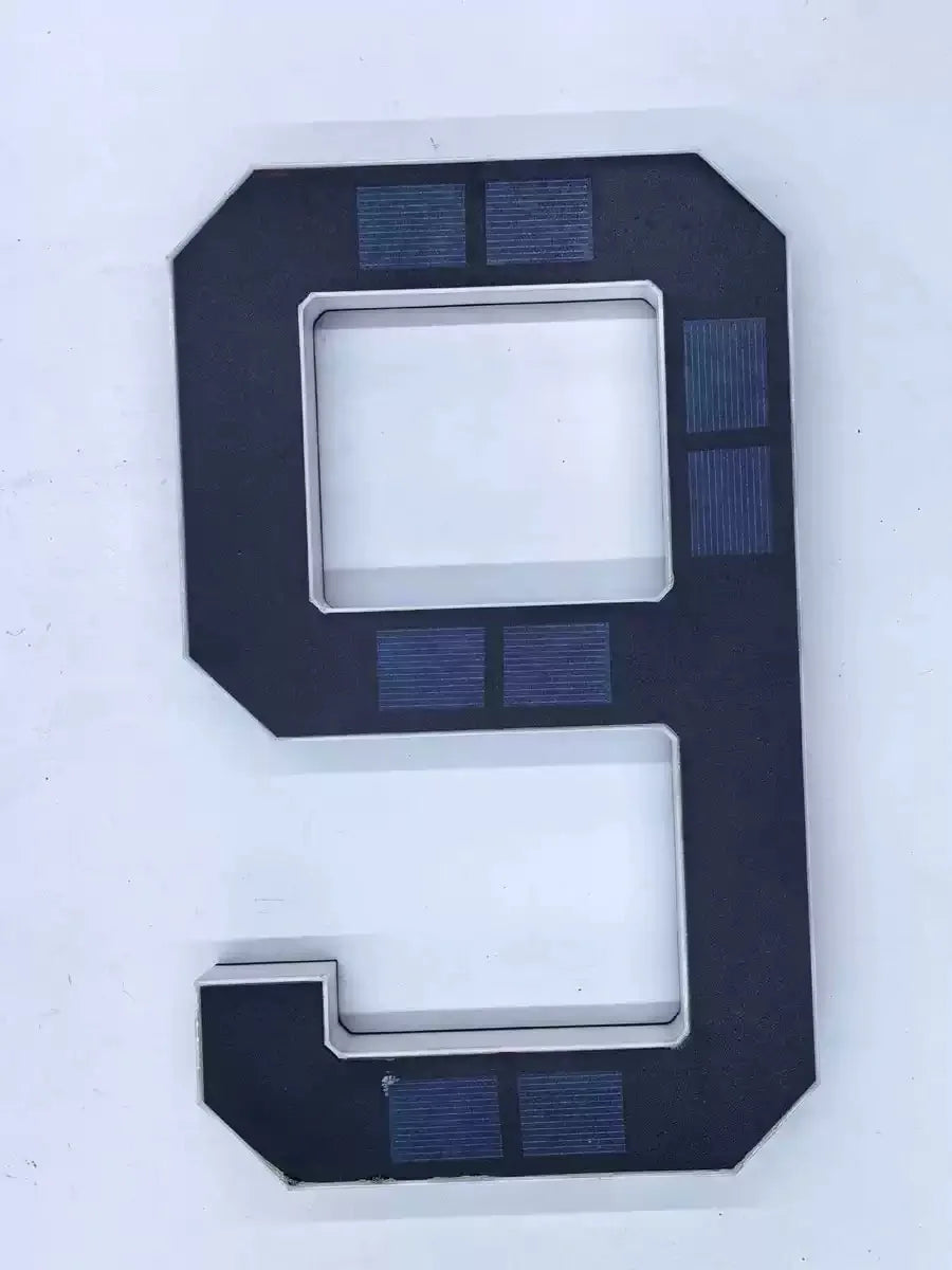 23cm Solar LED Address Sign, Digital House Number Light,Shopping Mall Door Address Smart Sensing LED Lights,No Wiring Required