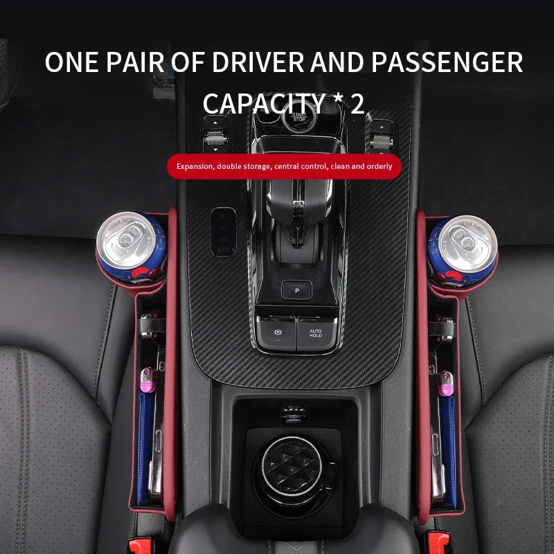 Tesla Cybertruck Beast Model 3 Model Y Model S Model X Car Leather Seat Multifunction Crevice Case Water Cup Holder Storage Box