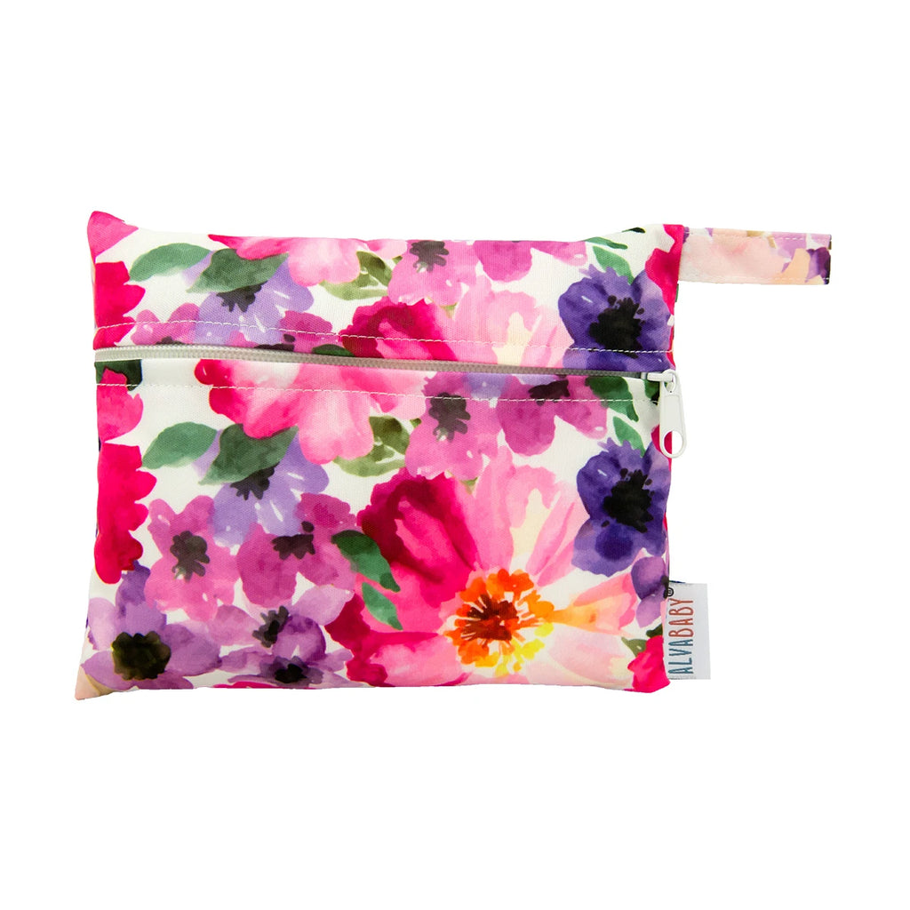 2PCS Reusable Mini Wet Bags 18.5cmx15cm Washable Cloth Bags with 1 Zipper for Menstrual Pads Breast Pads Baby Wipes Storage Bag