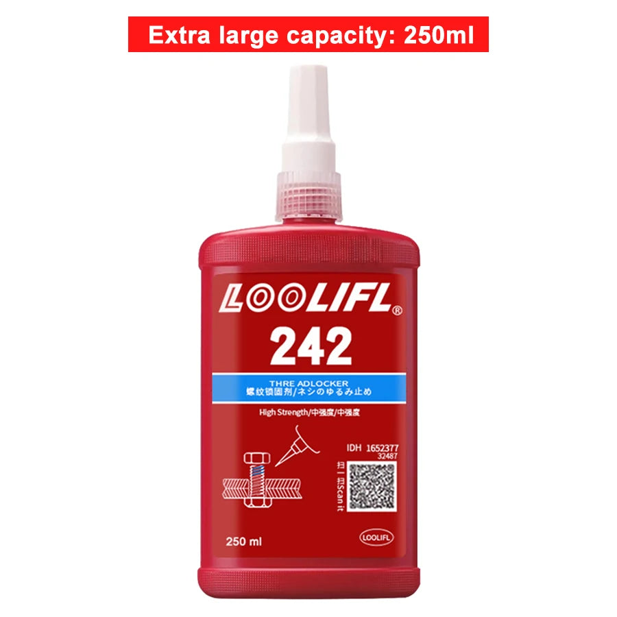 Thread Lock Blue Medium Strength, Blue Threadlocker Against Losening and Leakage, 242 Anaerobic Screw Adhesive Fastening Screws