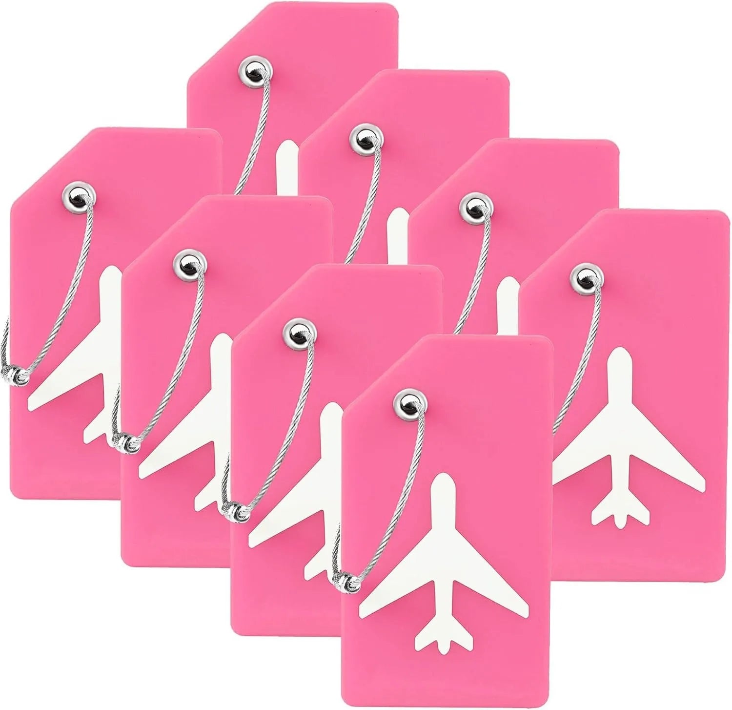 8PCS Women Men Travel Accessories Silicon Luggage Tags Suitcase ID Name Address Holder Baggage Tag Unisex Airplane Labels