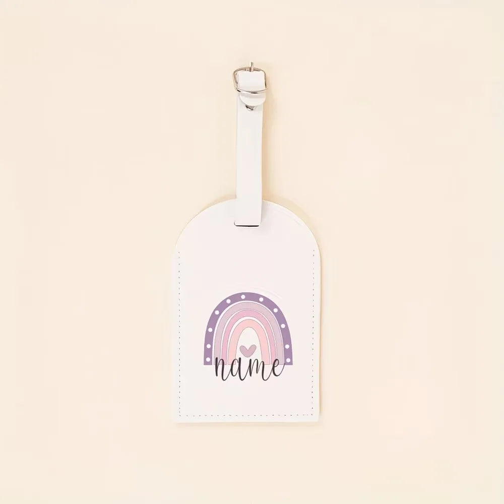 Custom Personalized Rainbow Name Luggage Tags PU Material Suitcase Travel Accessories Bag Tags Birthday Wedding Gifts