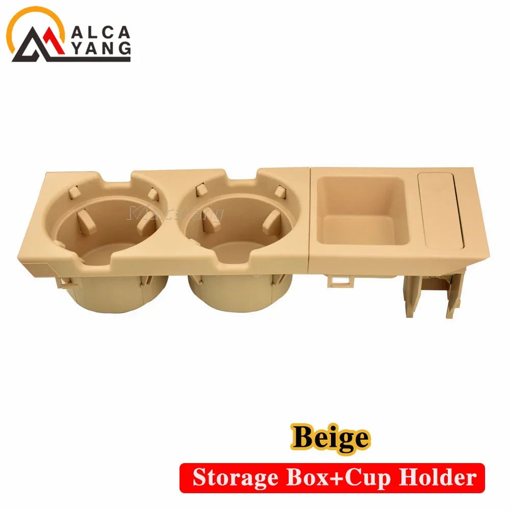 Black Double Hole Car Vehicle Front Center Console Storage Box Coin + Cup Holder for BMW E46 3SERIES 1999-2006 51168217957