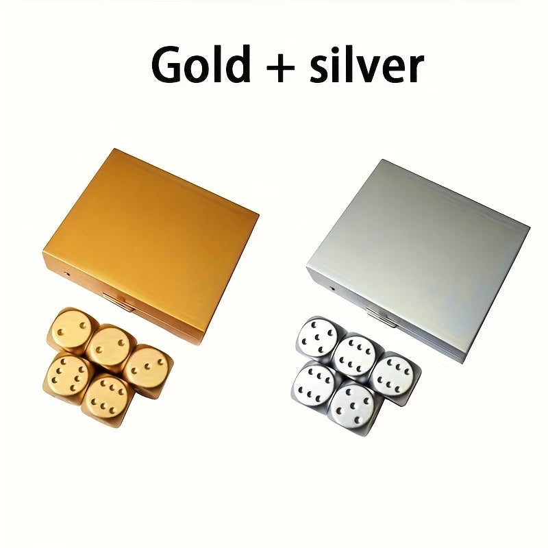 5Pcs/Lot Dice Aluminum Alloy Dices for Family Party Toy Accessories Tabletop Gaming Game Dice Drinking Dice Digital Dices