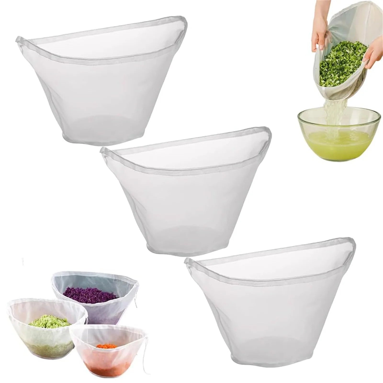Kitchen Fine Mesh Vegetable Dehydrator Reusable Food Strainer Home Durable Juice Squeezer Bag Easy Clean Kitchen Gadget