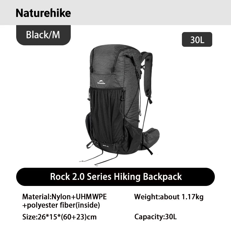 Naturehike Rock 2.0 Aluminium Frame Hiking Bag 30L 45L 60L Large Capacity Waterprof Mochila Trekking Backpack CNK2550XB018