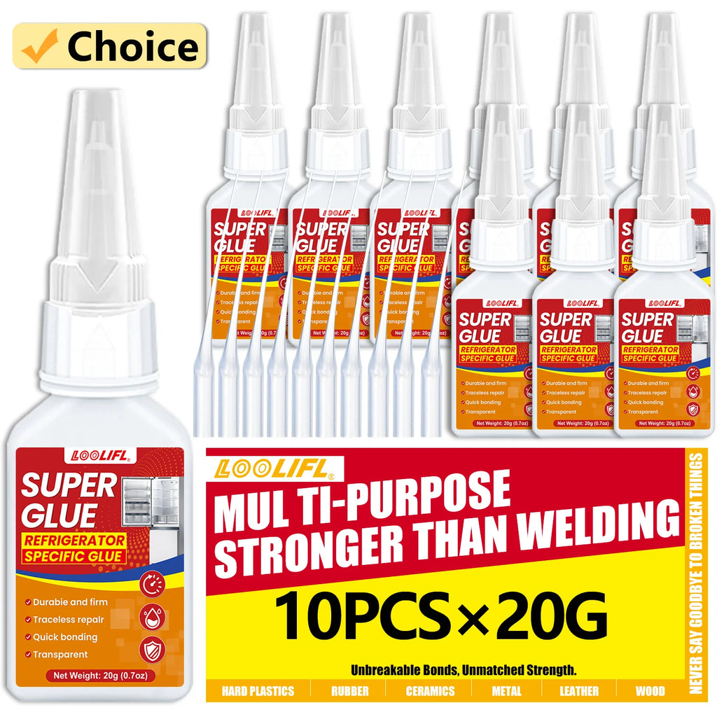 1-10PCS Super Glue Super Strong Adhesive, Suitable for Instant Transparent Adhesive of Plastics, Metals, Wood, Crafts, Glass, Ce