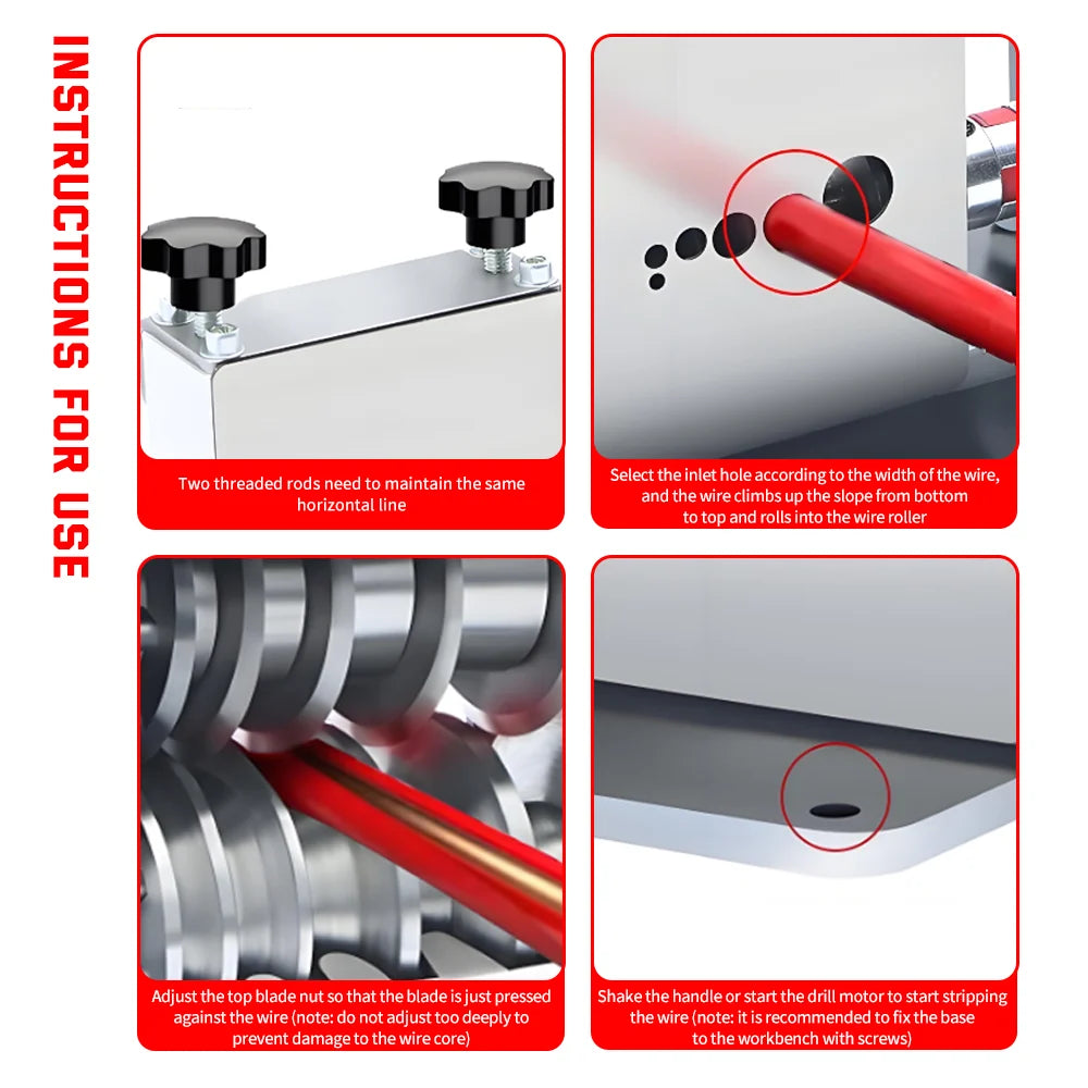 Zten New 1-70mm² Commercial Wire Stripping Machine Waste Copper Cable Peeler Automatic 6 Hole Stripper Machines