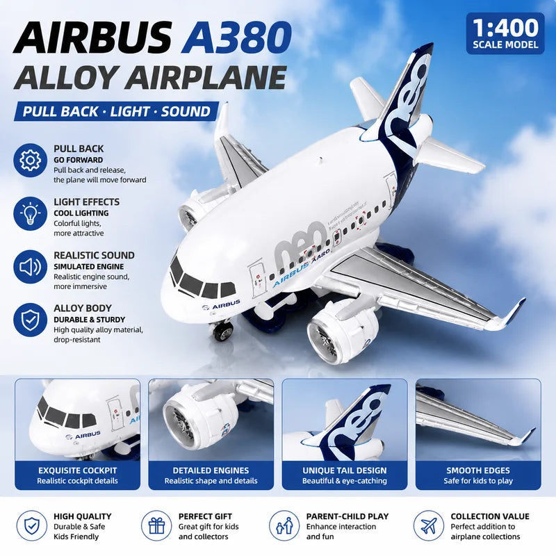 70102PA Airbus A320 Neo Cartoon Airplane Model Full Alloy Original Factory Collectible For Aviation Collectors Decor