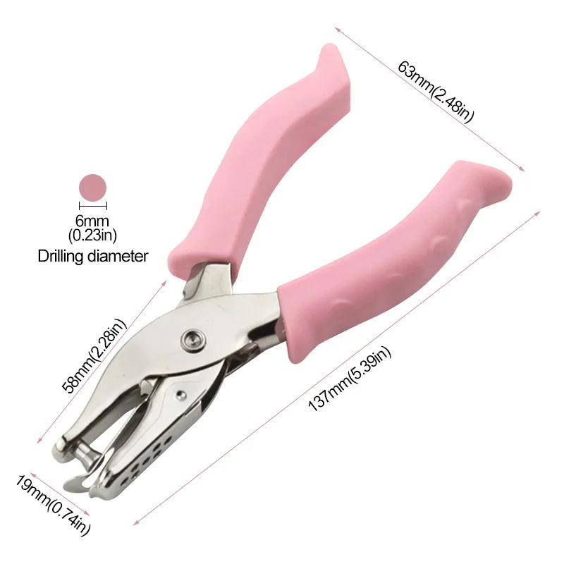 6mm Hand-Held Single Hole Punch Pliers DIY Loose-Leaf Paper Office Home Punch Tool New Style for Business  Industrial Use