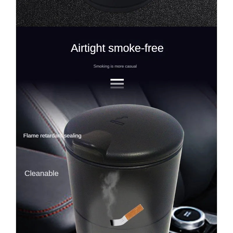 Portable Car Ashtray Universal Plastic Flame Retardant Multifunctional Car Ashtray with Cover Car Interior Accessories