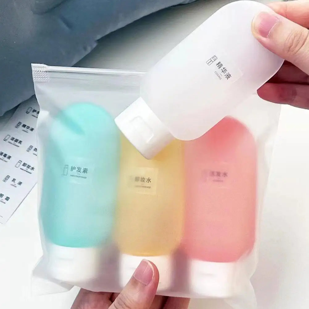Fashion New Portable Travel Shampoo Bottle 4Pcs Set Refillable Bottle 60ml Soft Lotion Container Squeeze Tube Empty Bottle