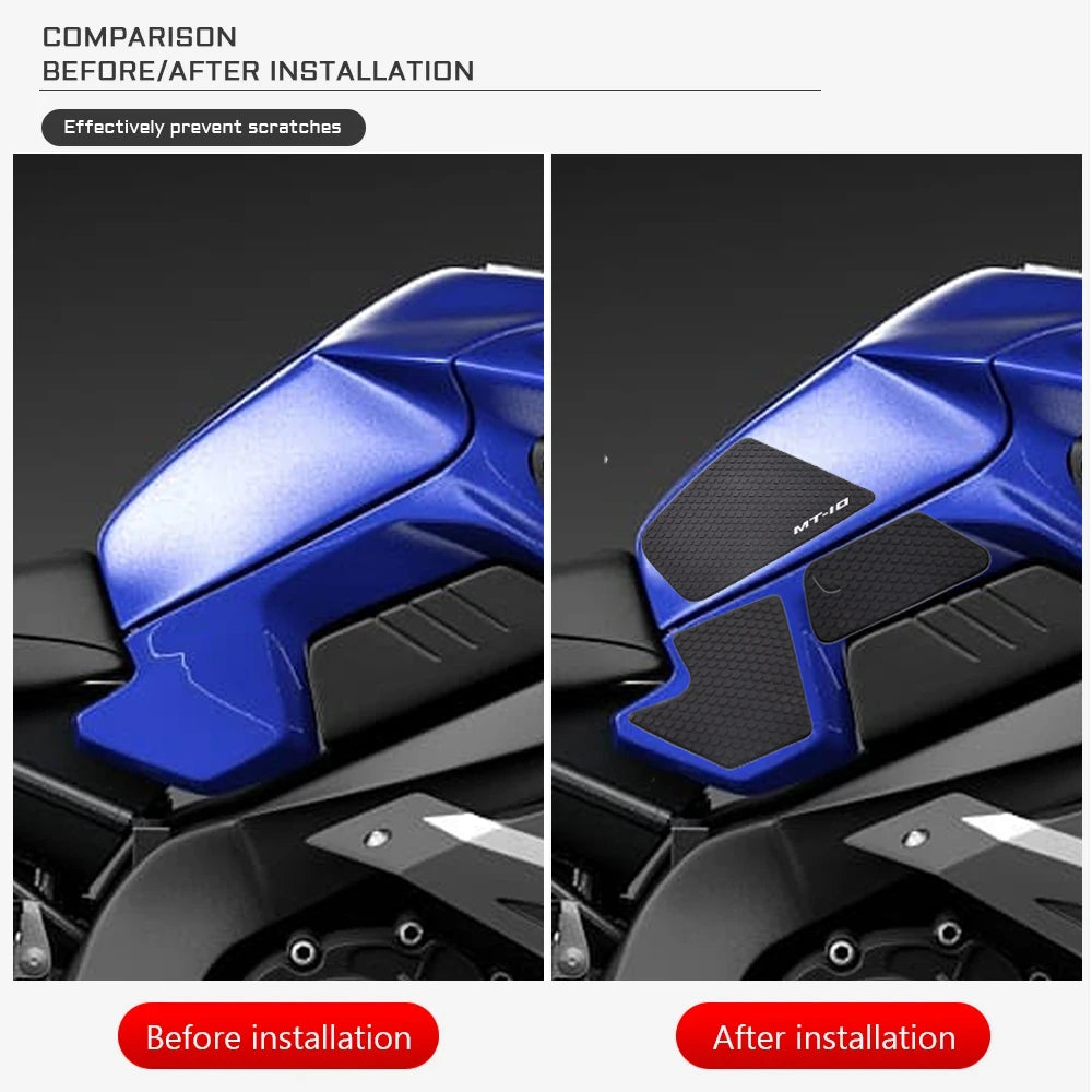 For MT-10 MT10 MT 10 FZ10 FZ-10 FZ 10 Side Fuel Tank pad Tank Pads Protector Stickers Decal Gas Knee Grip Traction Pad Tankpad