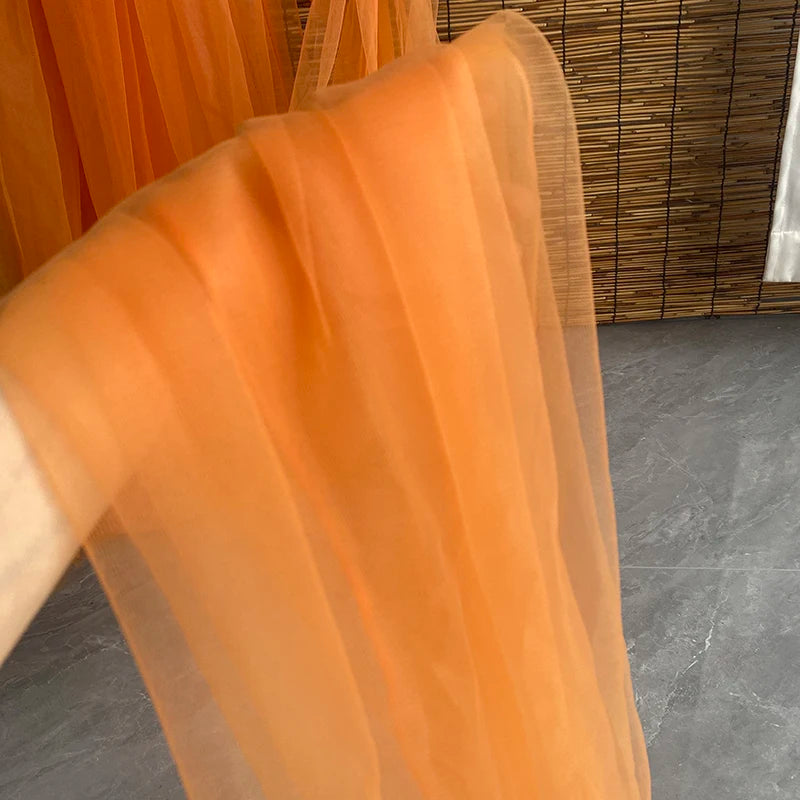 Burnt Orange Soft Tulle Fabric - Wedding Decor Curtains, Chair Covers, Tutu Skirts & DIY Crafting Mesh Material