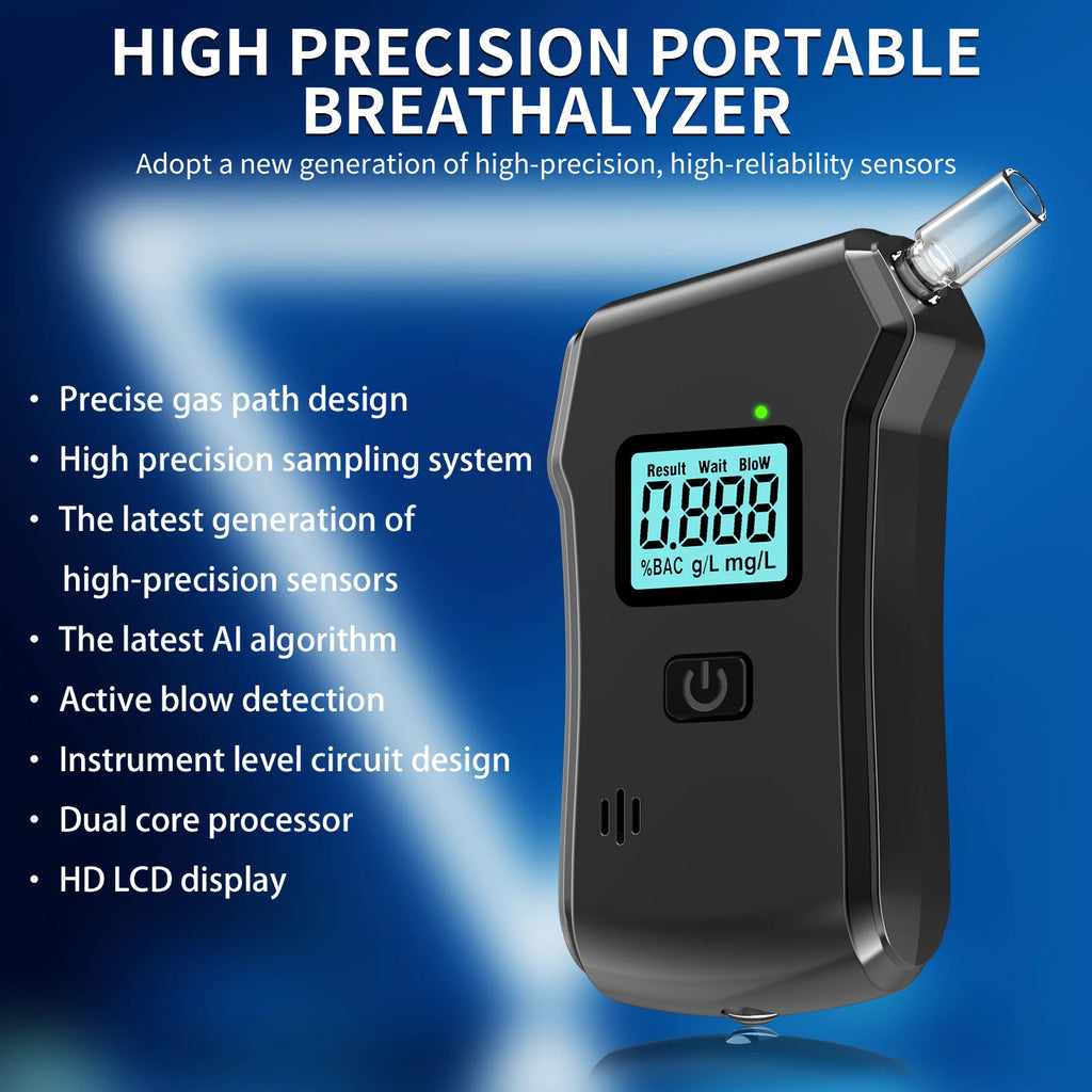 Portable Breath Alcohol Tester Handheld Breathalyzer Alcotest Alcohol Test Tools LCD Display Breathalyser Analyzer Device