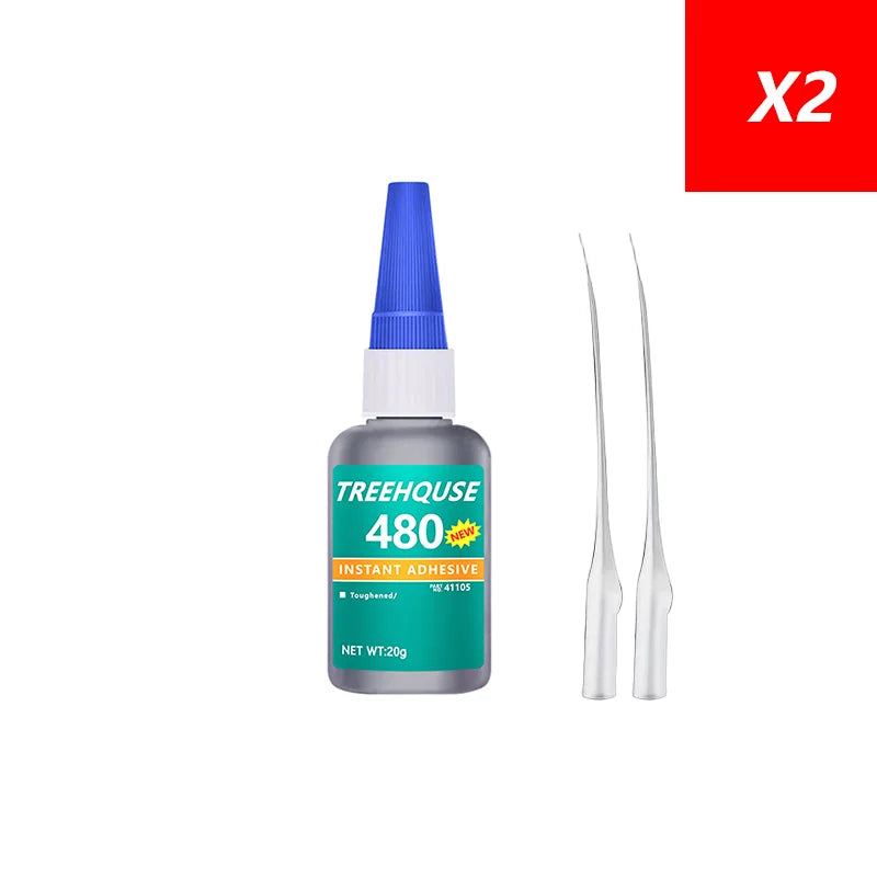 480 Black Rubber Repair Glue 20g, Super Strong Waterproof Quick-Drying Adhesive for Tire, Speaker, Plastic, Metal & Stone