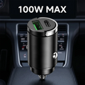 Mini 100W Car Charger Dual Port USB C PD And QC Fast Charging Cigarette Lighter Adapter Flush Fit For Smart Phones Tablets
