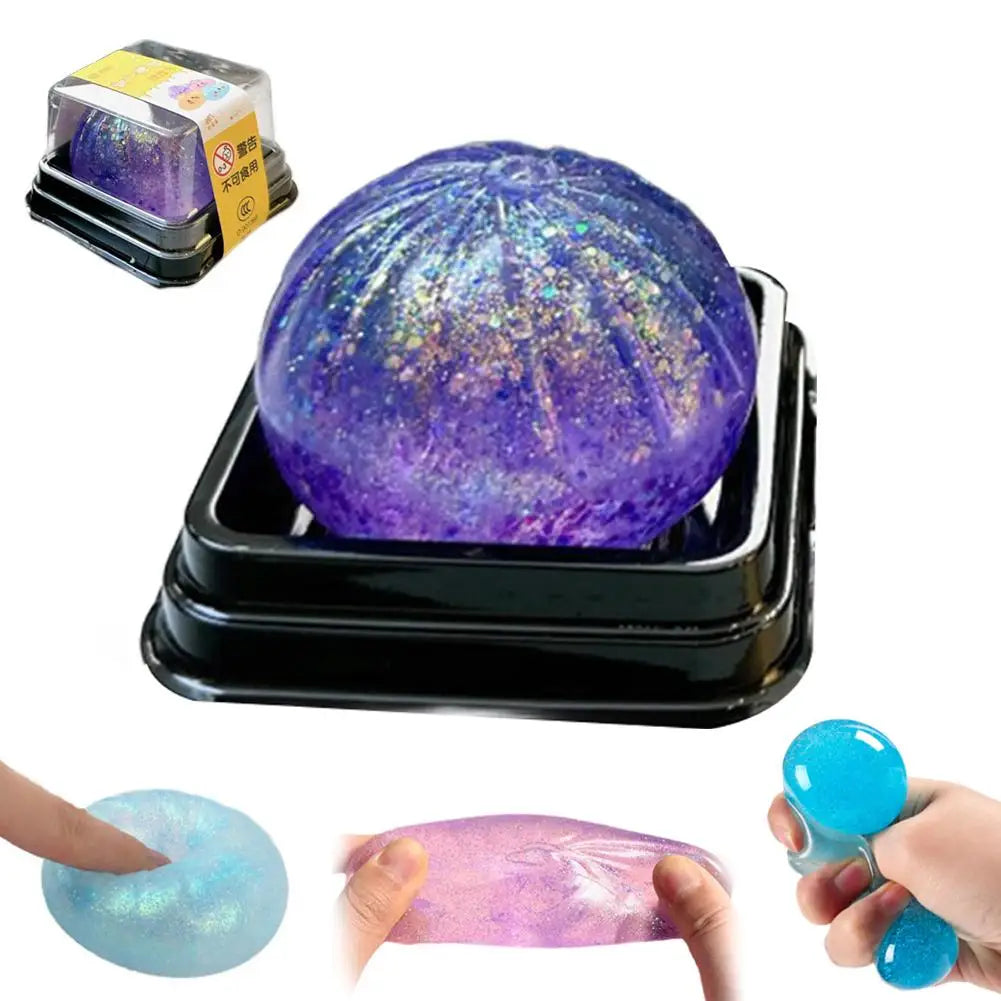 Simulation Flash Dumpling Pressure Ball Slow Rebound Soft Pinch Decompression Squishy Stress Relief Balls with Steamer
