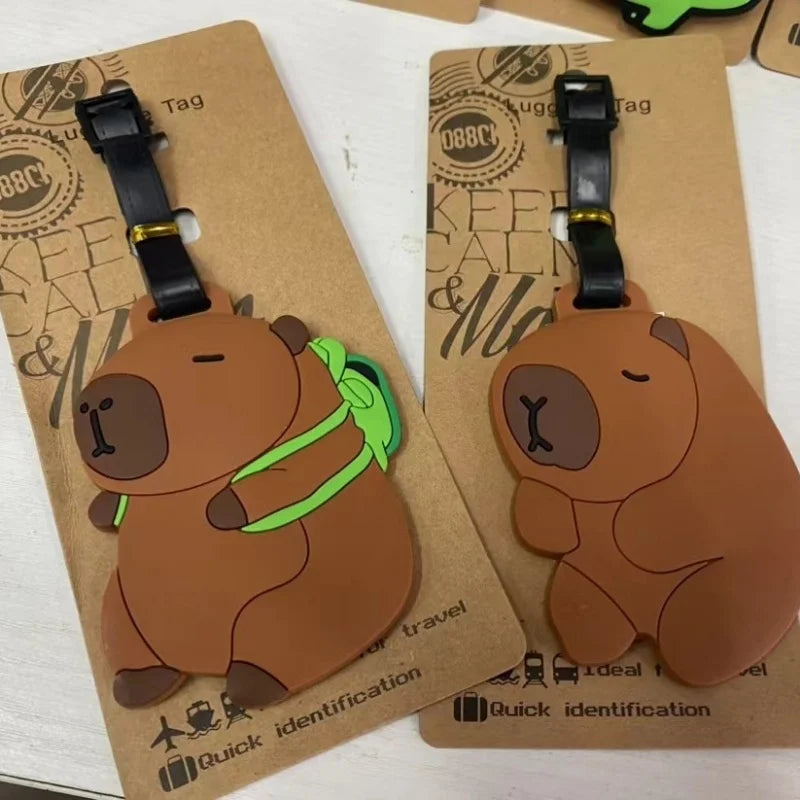 Travel Accessories Luggage Tag Cartoon Capybara PVC Suitcase ID Addres Holder Baggage Boarding Tags Portable Label