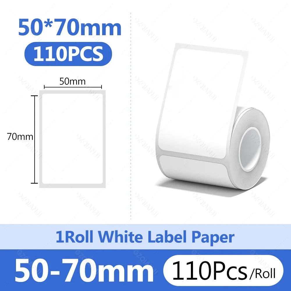 Niimbot B1 White Sticker Waterproof Paper Adhesive Nail Label Anti-Oil For B21 B31 Mini Portable Thermal Printer Tape More Size