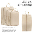 4Pcs/Set Travel Compression Packing Cubes Bag Portable Suitcase Clothes Organizers Waterproof Luggage Storage Cases Drawer Bags