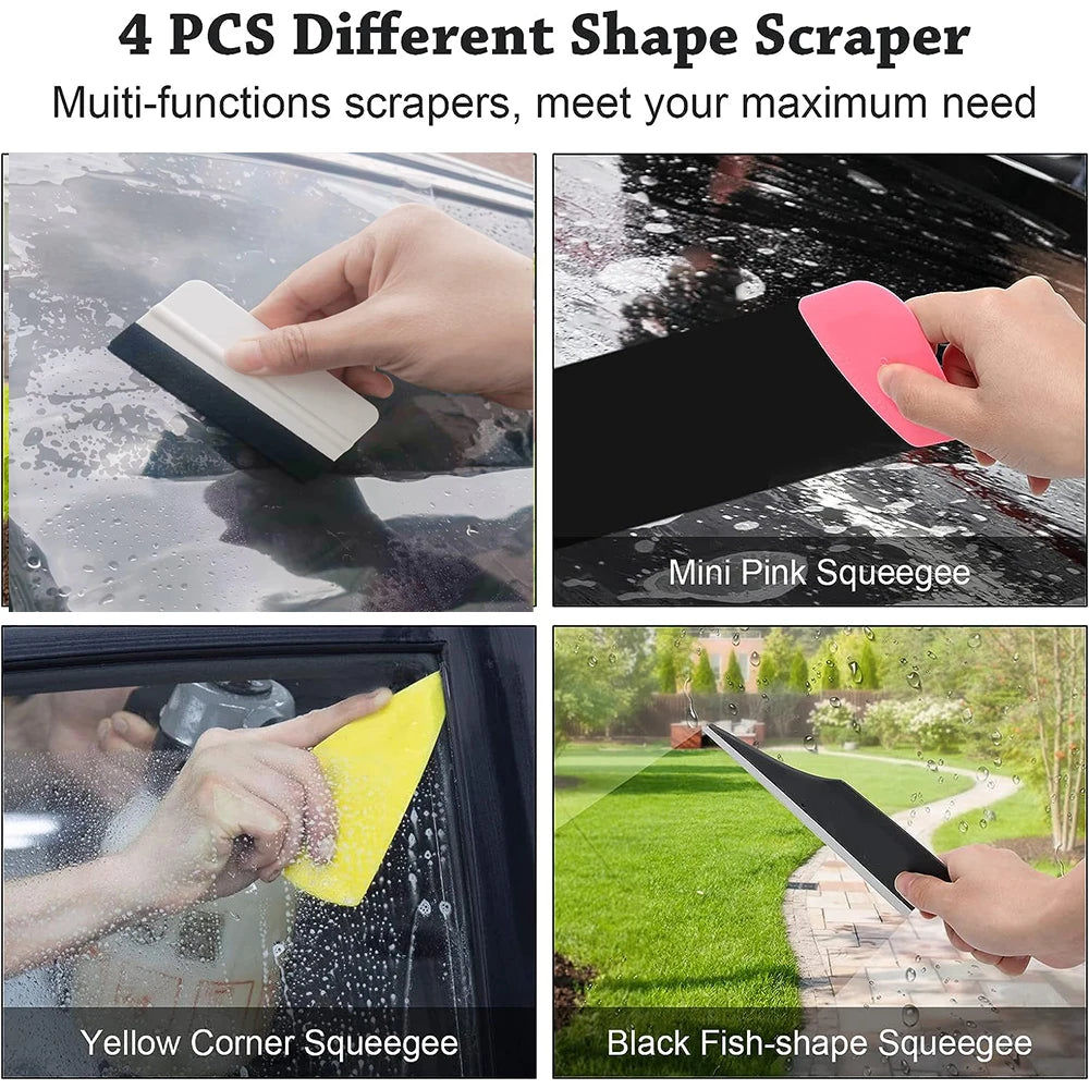 NeoWrap Car Window Tint Tools Kit Vehicle Glass Protective Film Vinyl Scraper/Felt Squeegee/Cutter with Blade Vinyl Wrap Tool ﻿