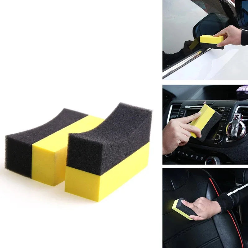 1/50pcs Auto Cleaning Sponge Brush Set for Car Wheel Tire Wash Wipe Water Suction Sponge Pad Wax Polishing Tyre Brushes Tools