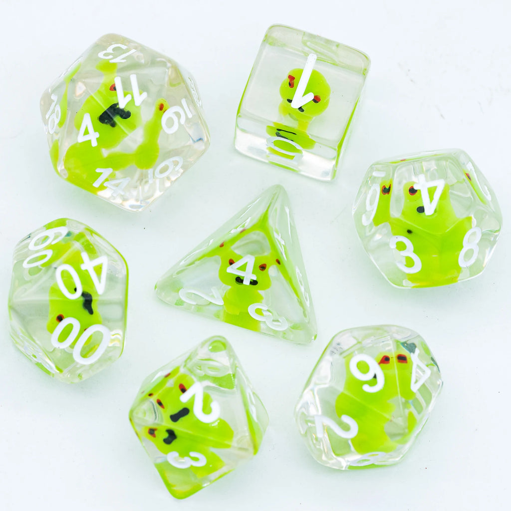 Cusdie Cute Animals DnD Dice Resin D4 D6 D8 D10 D% D12 D20 Polyhedral Dice Set for D&D Pathfinder Role Playing Table Board Games