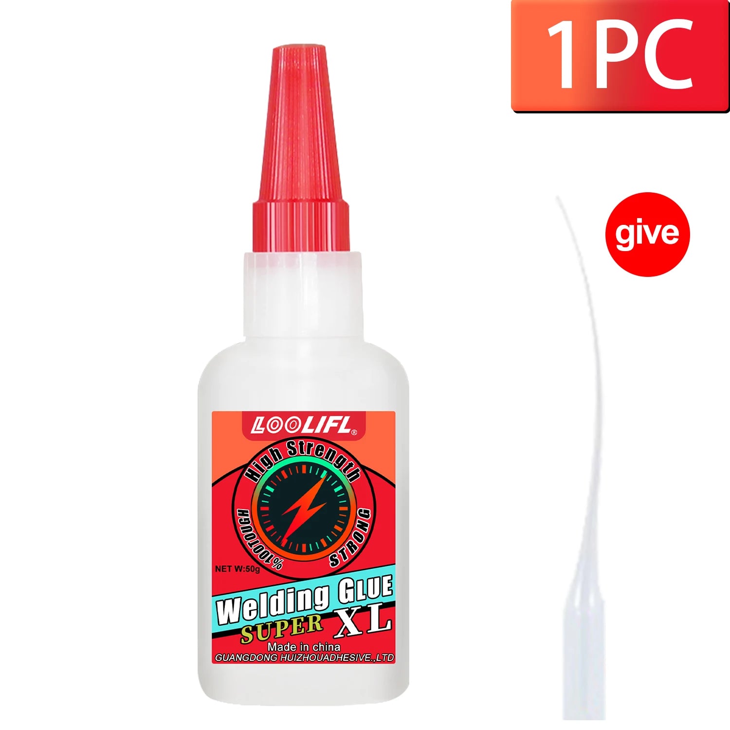 LOOLIFL 50g super glue, professional adhesive, transparent cyanoacrylate glue, quick-drying, tasteless and long-lasting adhesion