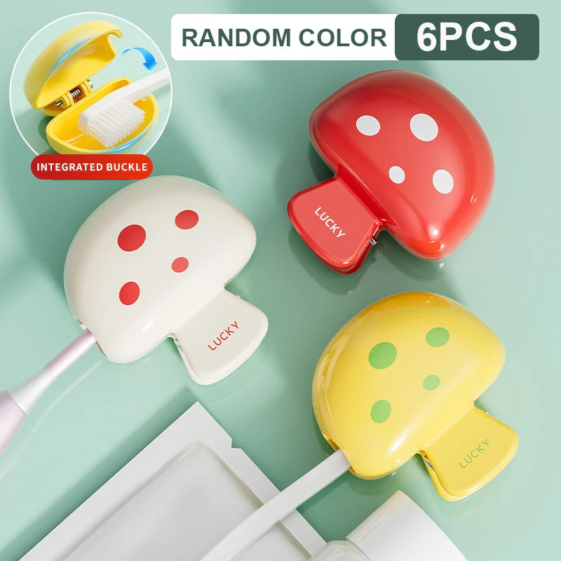 6/3/1 Travel Toothbrush Head Cover - Cute Mushroom Shaped Toothbrush Head - Protective Cap Portable Protective Cap, Suitable for