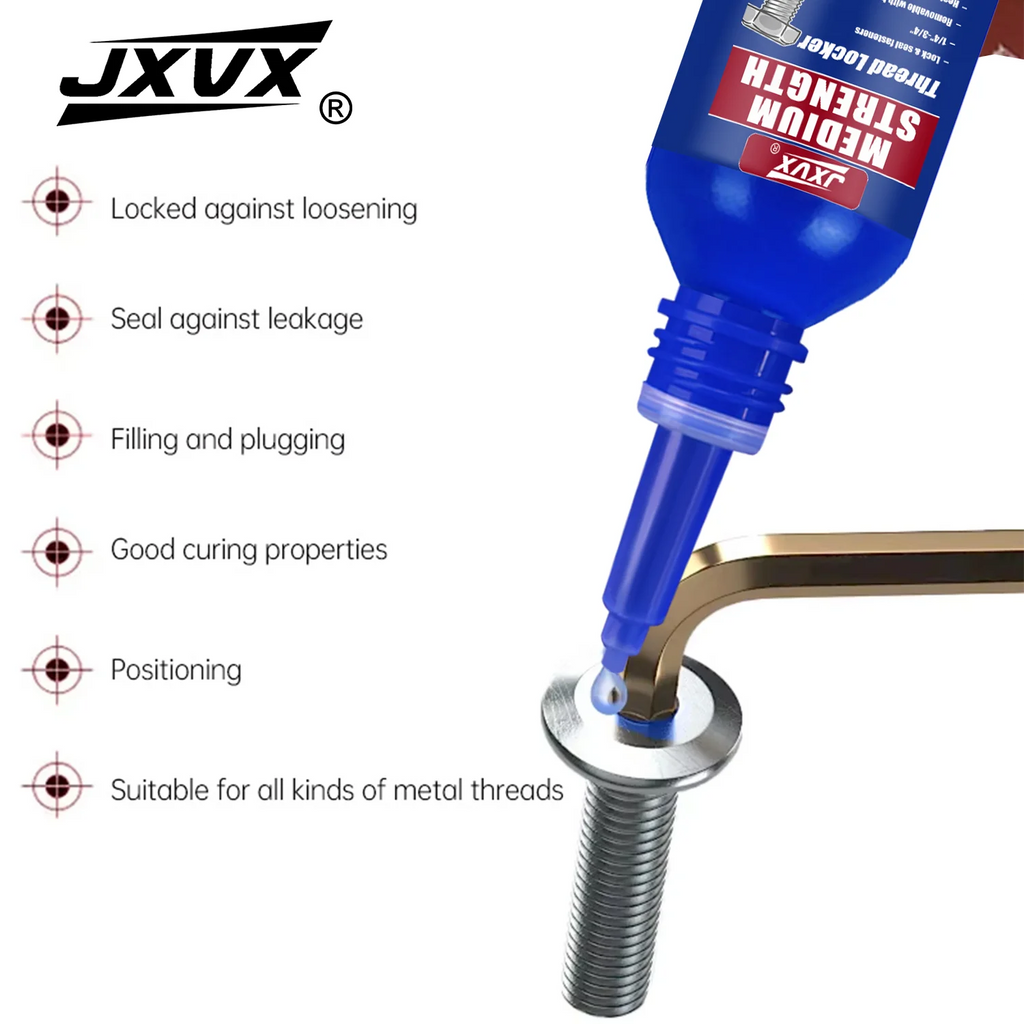 lock tight Thread Blue Thread Locking Agent, Medium Strength Blue Anaerobic Adhesive for Fixing Screws and Nuts, Anti-Loosening, Anti-Corrosion, Oil Resistant, Loctite Removable Loosening/Corrosion.