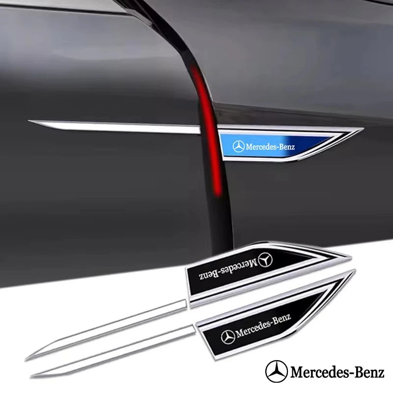 2Pcs Metal Car Stickers Badge For Mercedes Benz MB AMG W204 W205 W203 W211 W212 W213 W201 W210 W124 W169 Auto Fender Side Decals