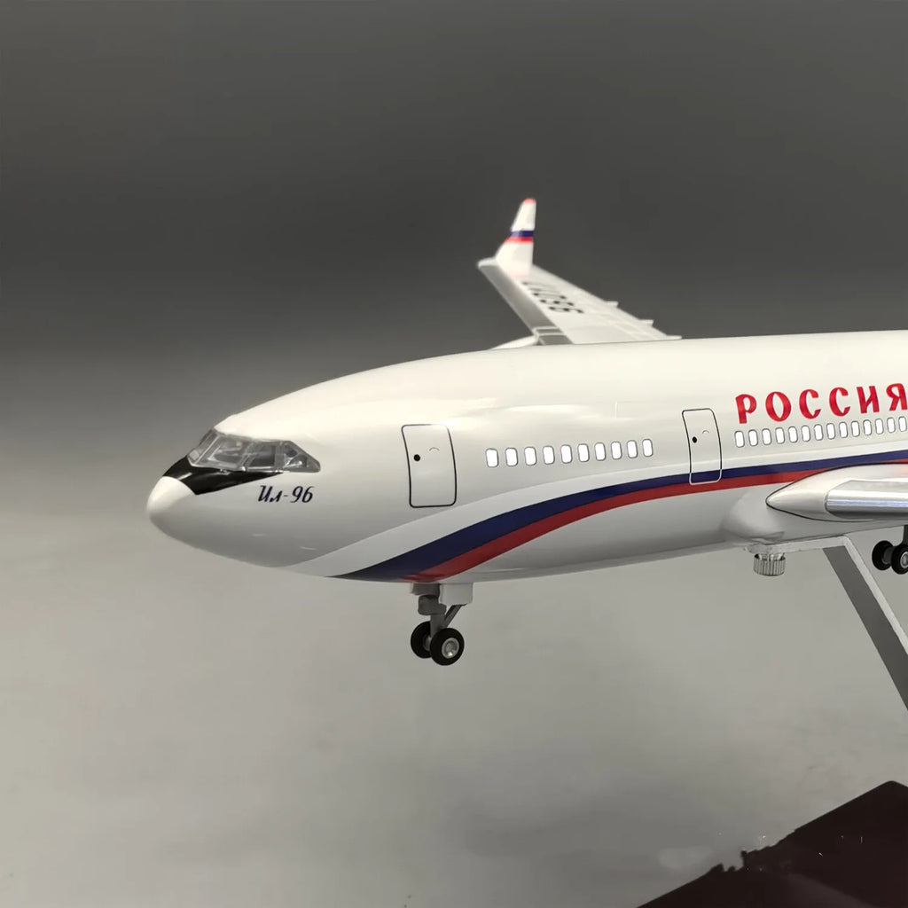 New 46cm Russian Il-96 Airplane Model Toy Kit with Landing Gear Wheels Light For Collections and Displays or Gift