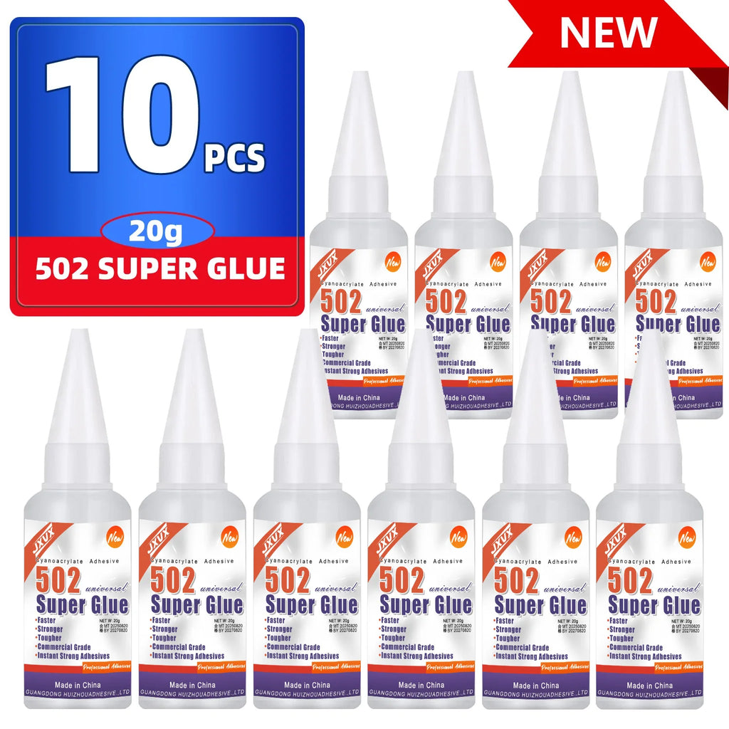 15PCs 502 Super Strong Glue Instant Quick-drying Cyanoacrylate Adhesive Leather Rubber Wood Metal Strong Bond Liquid Glue Tool,Stationery Store Gel 502 Instant Strong Glue,With precision distributor,20g (0.7oz).