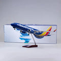 1:85 Scale Diecast Model American Southwest Airlines Boeing 737 Resin Airplane Airbus With Light Wheels Toy Collection Display
