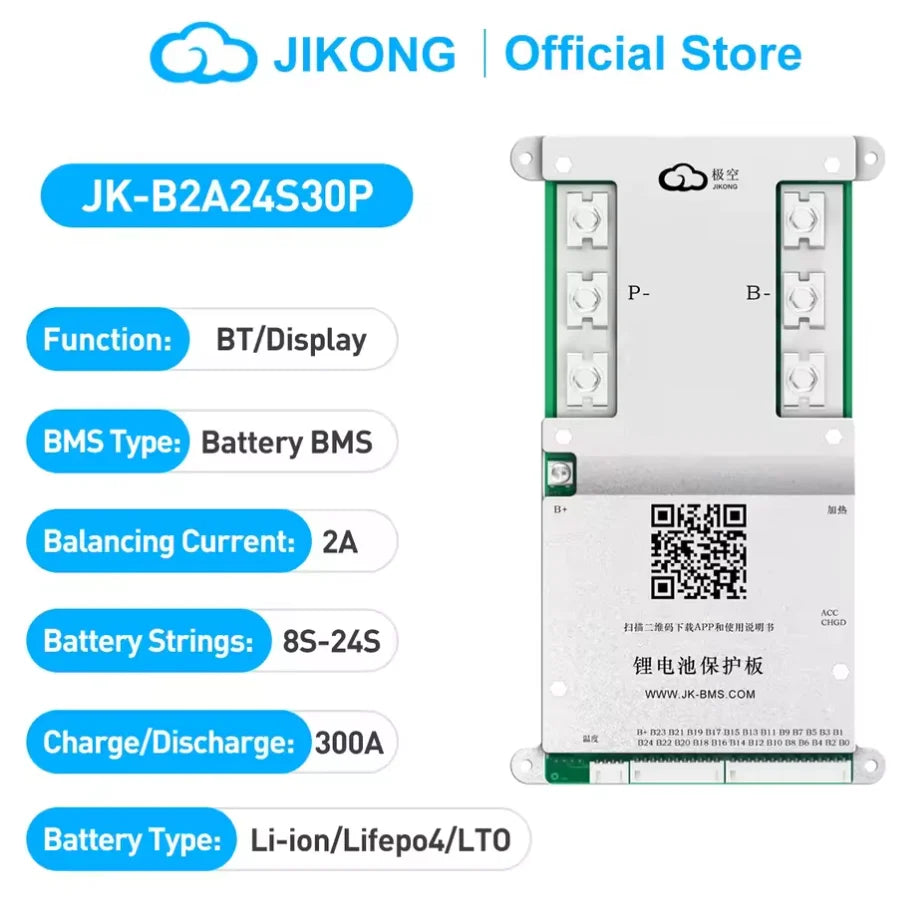 JIKONG Jk Bms B2A24S20P 2A Active Balance Bms 8S 10S 12S 16S 17S 20S 24S Smart Bms 100A 150A 200A Lifepo4 Li-Ion Lto Battery BMS