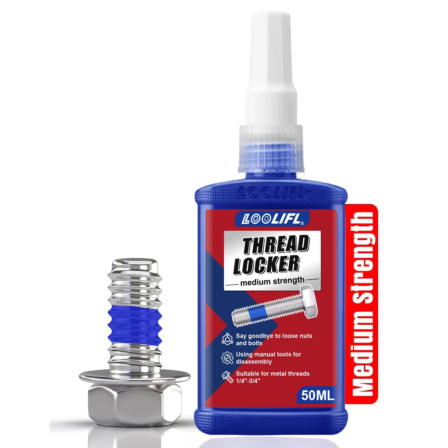 243 Blue Thread Locker Anaerobic Adhesive Removable Anti Vibration Screw Lock Glue for Motorcycle Bicycle Auto Metal Fastener
