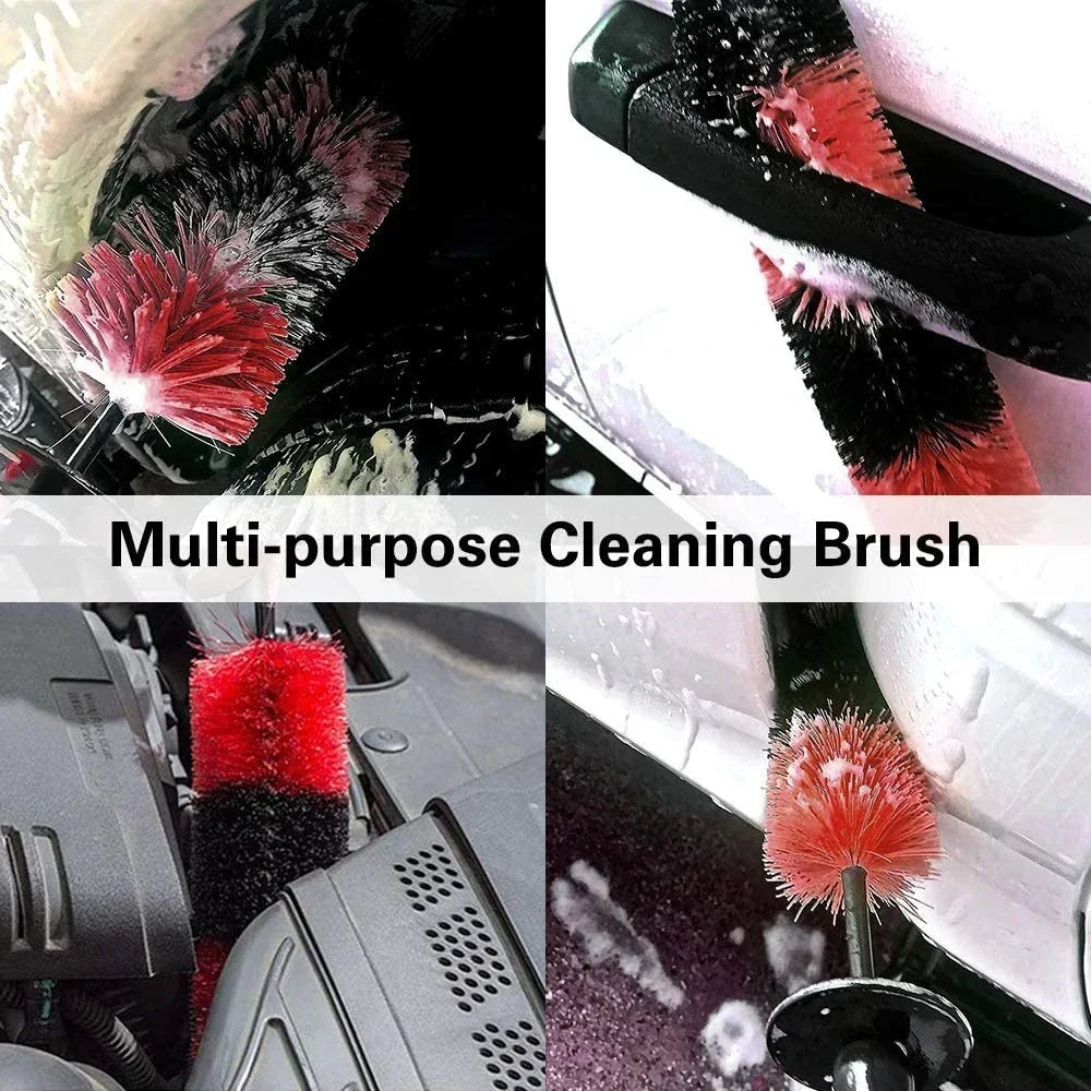 Auto Wheel Long Soft Cleaning Brush Car Wheel Brush Rim Tire Detailing Brush Car cleaning for Wheels Rims Exhaust Vehicle Engine
