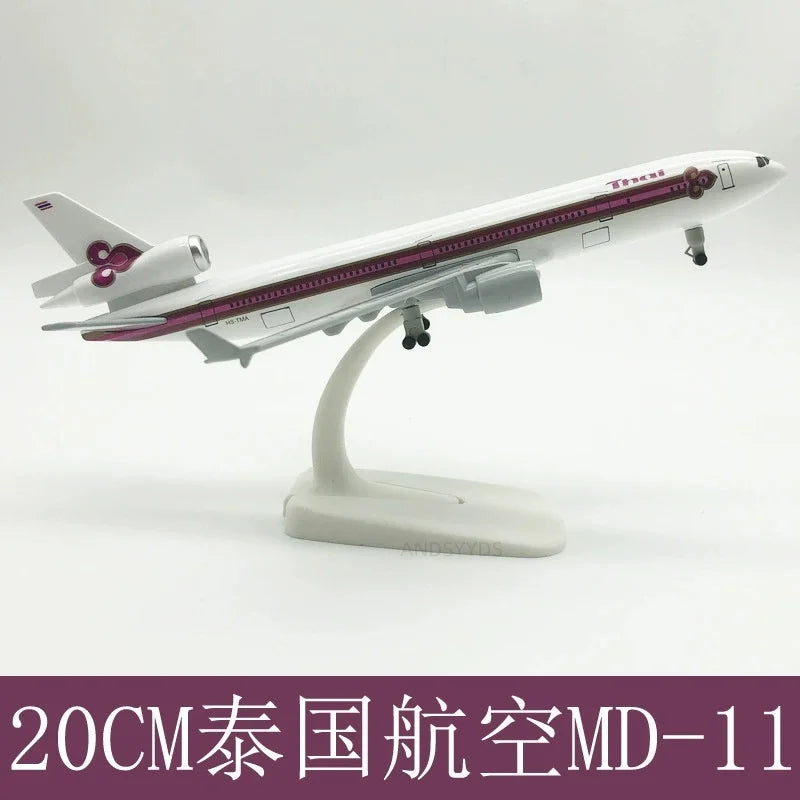 MD-11 Series Scale Aircraft 20cm South Korea MD11 UPS KLM Airways Metal Alloy Model Boys Toys Display Collection Aviation