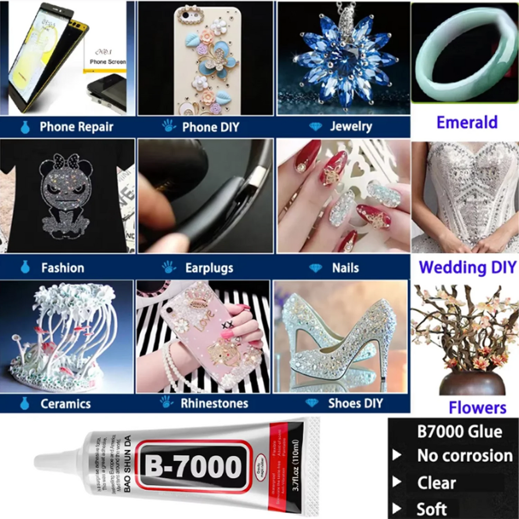 B7000 adhesive for jewelry and costume jewelry, DIY crafts, rhinestones, mobile phone touch screen repair, epoxy resin, liquid a