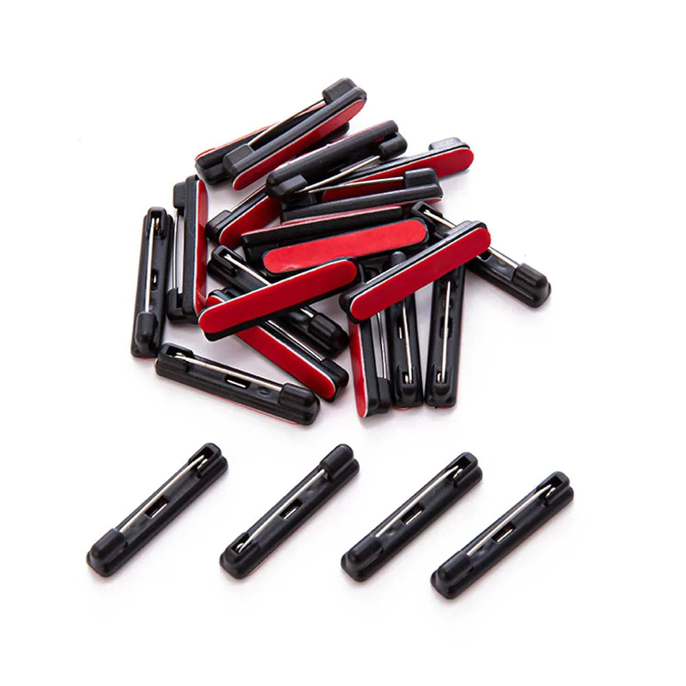 50pcs White Black Safety Brooch Pin Bar Badge with Adhesive Backing for DIY Handmade Label Id Card  Name Tag Craft Material