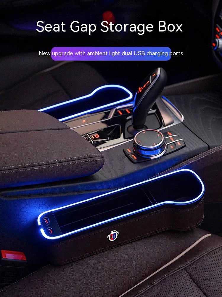For ALPINA B3 B4 B5 B7 B8 D3 D4 D5 XD3 XD4 XB7 B12 M G20 G30 G45 G60 G82 E60 E72 E87 E92 Car Seat LED Storage Case Seat Gap Box