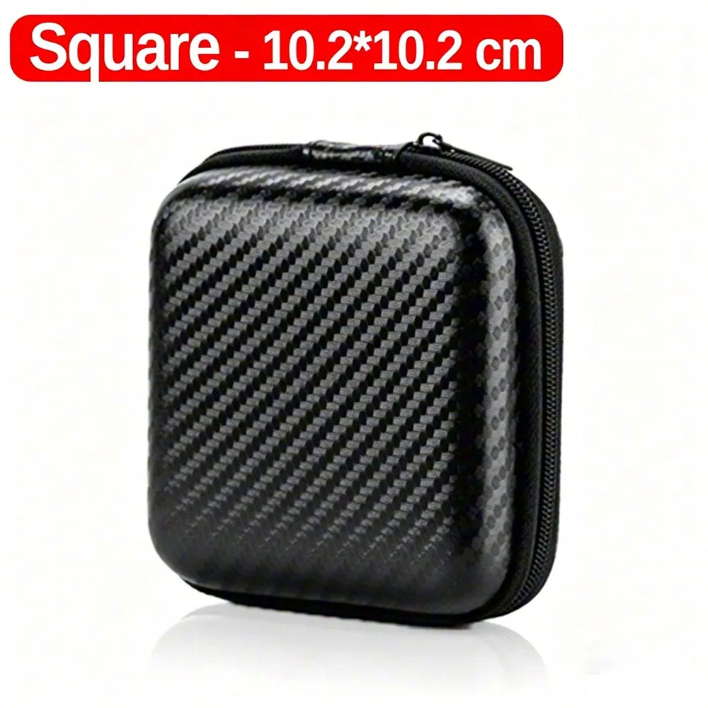 EVA Carrying Case Zipper Storage Pouch Hard Shell Protective Bag for Phone Charger Shaver Hard Drive Data Cable Headphone Square