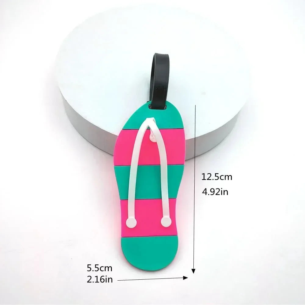 Cartoon Fruit Style Pattern Information Anti-Lost Suitcase Name Id Tags  Silicone Luggage Tag Travel Case Identification Label