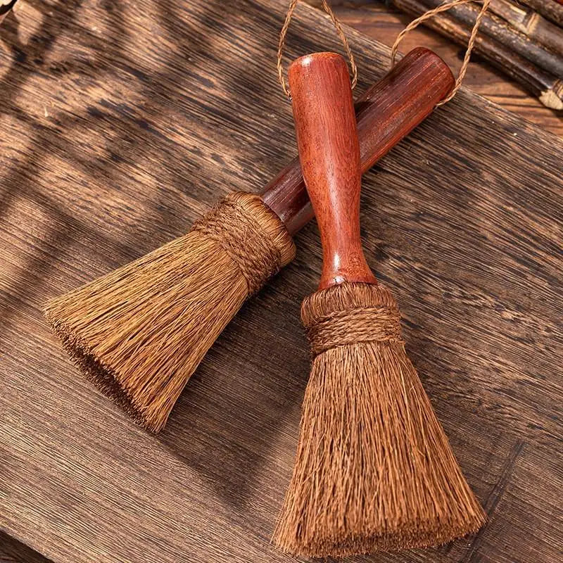 Palm Silk Wooden Handle Pot Brush Non-stick Oil Soft Hair Cleaning Brush Kitchen Stove Dishwashing Brush Cleaning Products
