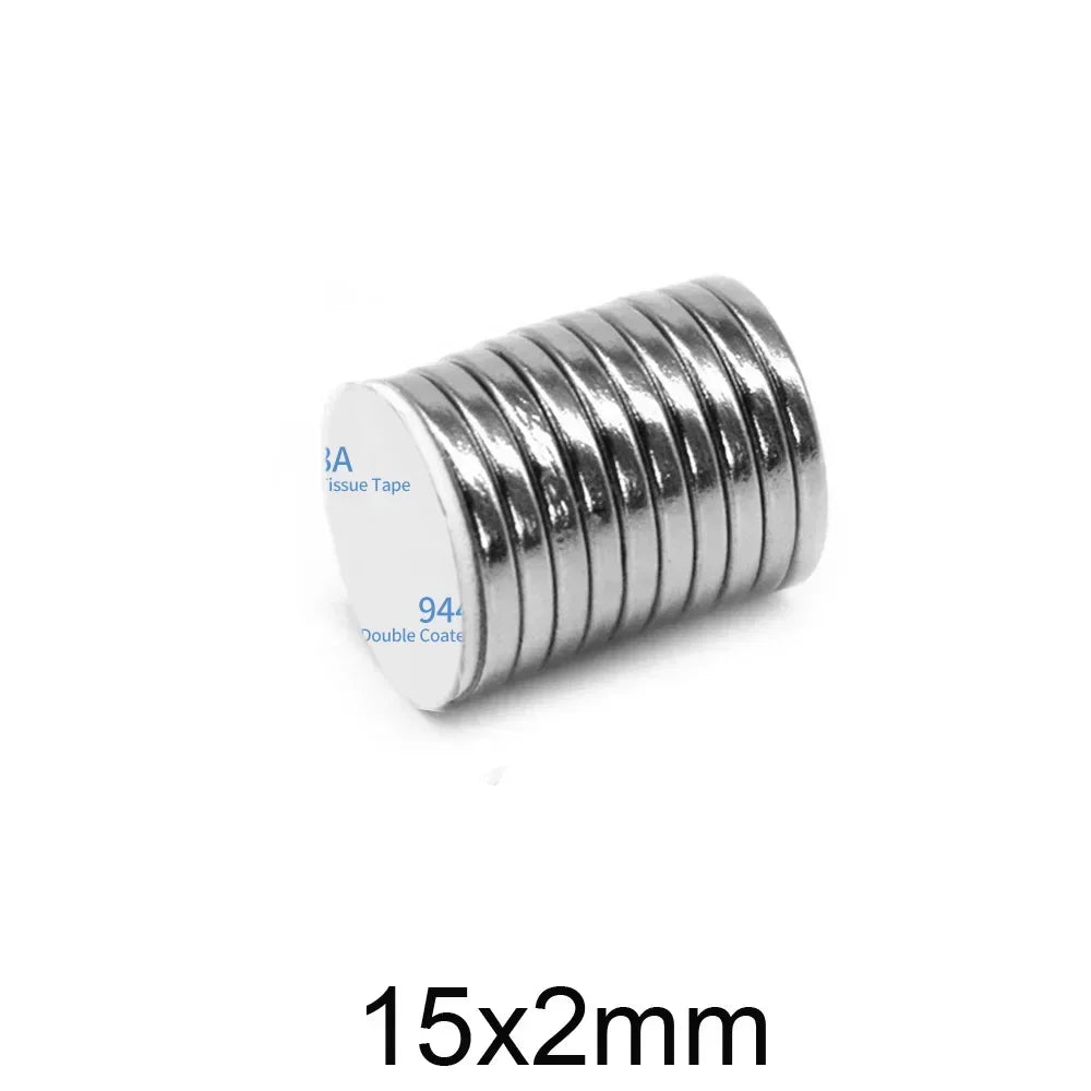 20x1mm Strong Neodymium Magnets with Self-adhesive Double-sided Tape 12*5 for Home Refrigerator, Office, DIY 12x2 15x3 20x2 20x5