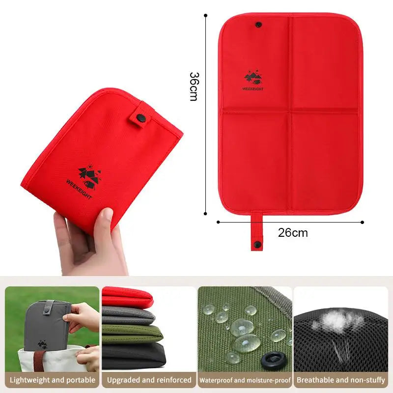 Foldable Waterproof Beach Cushion 600D Oxford Cloth Lightweight Outdoor Sitting Pad for Camping Hiking Picnic Travel